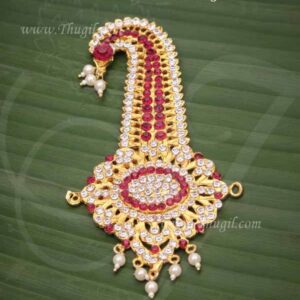 5 inches Kalgi Deity Hair Head Turban Jewellery Devi Vishnu Krishna Decoration for Hindu Temple