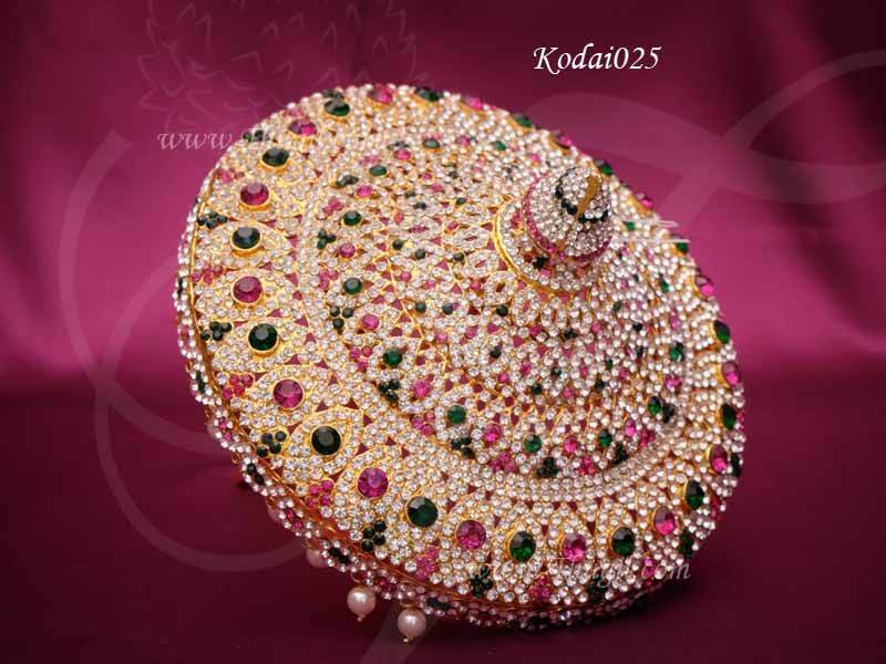 Umbrella Multi Colour Stones Chhaata Ganesha Murugar Krishna 10.5 inches