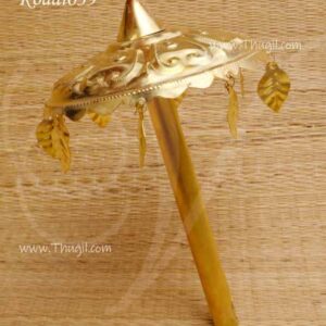 Brass Metal Umberlla Koda Kodai Deity Ganesha SaiBaba Diameter- 8 inches