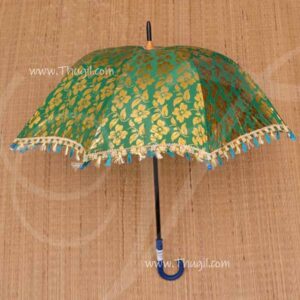 Umbrella Green Gold Kodai For Wedding Puja Decorations 23 inches