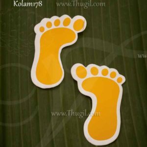 Lord Krishna's Feet Design Footprints Sticker for Janmashtami 2.5 inch - 5 Pairs