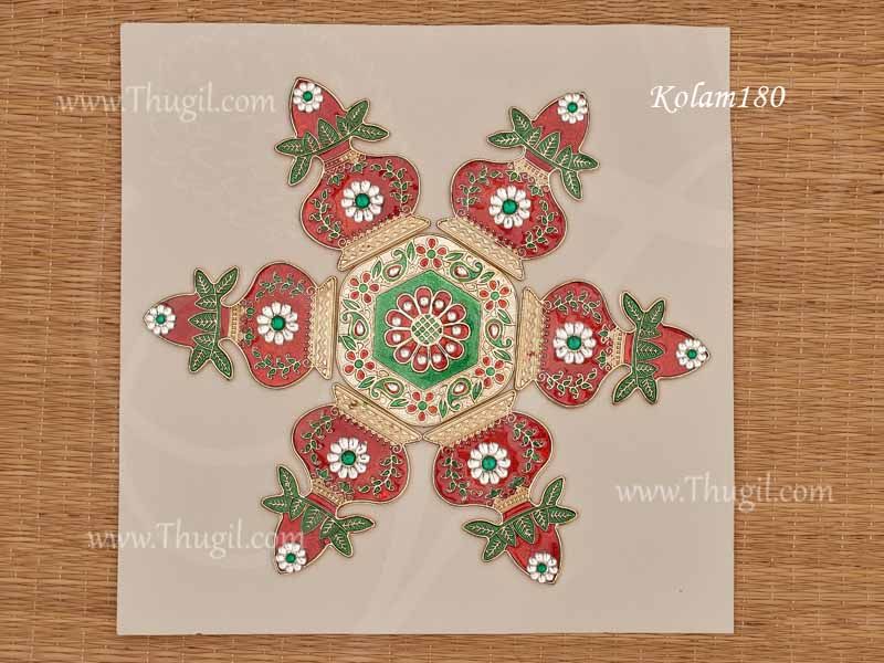 Plastic Kalash Design Arrangeable Kolam Rangoli Design 1 Set (7 pieces)