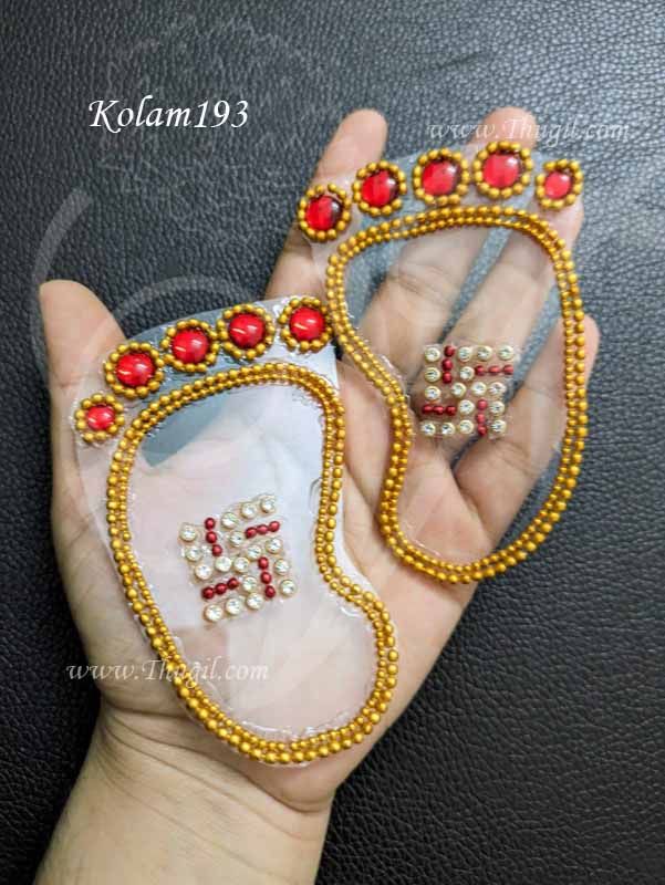 Small Krishna's Feet Design Footprints Sheet for Janmashtami - 3.5 inches