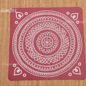 Kolam Round Design Sticker Square Sheets 9.5 x 9.5 inches - 5 Sheets