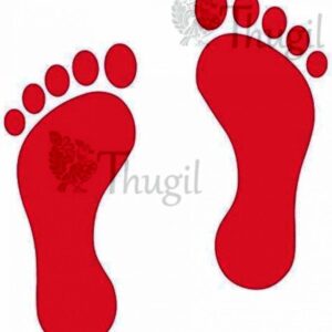 Lord Krishna's Feet Design Footprints Sticker for Janmashtami 2.5 inch - 6 Pairs