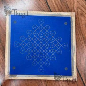 Wooden Kolam Rangoli Colourful Design For HouseWarming Puja 10 inches