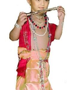 Cute Little Krishna Costume with flute for Kids
