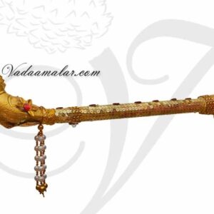 Krishna Kanna Flute Decorated With Pearls and Gold Chamki Buy Now