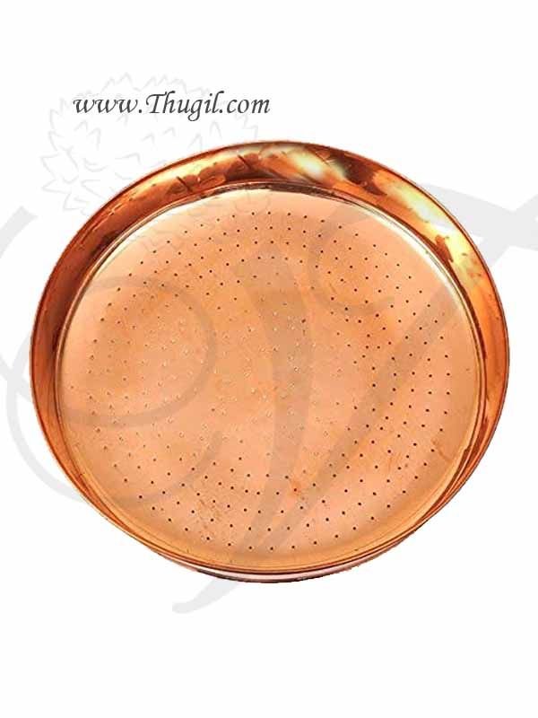 14 inches Copper Jalladai Plate with Holes for Abishekam Thirumanjanam