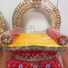 Pillow Dindu Red Velvet Cushion for Vishnu Ganesh 10 inches