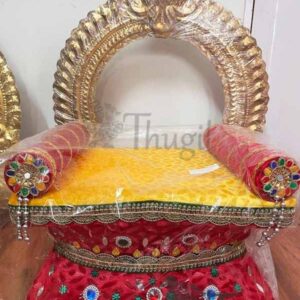 Pillow Dindu Red Velvet Cushion for Vishnu Ganesh 10 inches