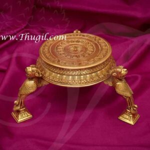 Carved Brass Pedestal Stand Chowki For Idols and Statues Buy Online