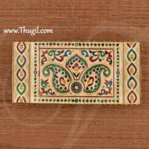 Golden Foil Meenakari Manai Buy Now 9.5 inches