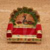 Manai Peacock Design Golden Foil Meenakari Sinhasan Buy Now 4.5"