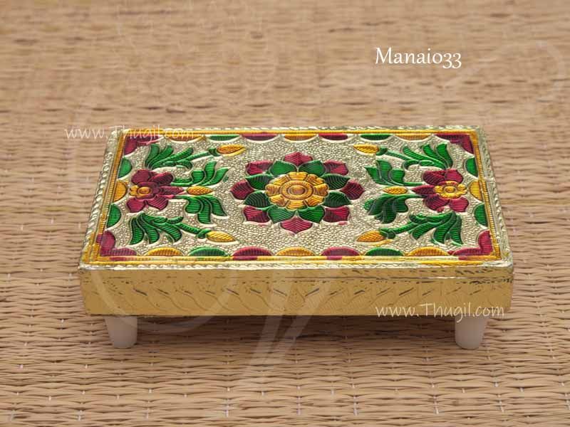 Golden Foil Flower Design Meenakari Manai 5 inches