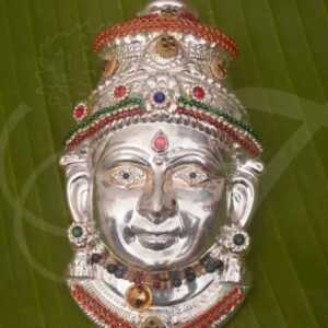 German Silver Half Mask Goddess Vara Laksmi Face Ammavu Decorations Buy Now 7"