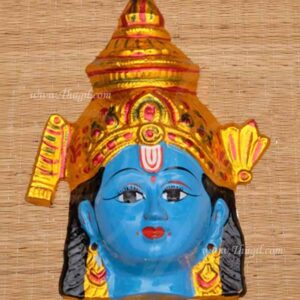 God Vishnu Krishna Face Hanging Mask with Decorations 6.5 inch