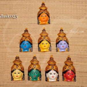 NavaDurga Face Goddess Durga in 9 Colours with Decorations - 7 inches