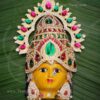 Goddess Lakshmi Mask Vara Laksmi Face with Decorations 9 inch