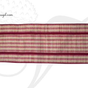 26" x 72" Banana Fiber Yoga mat - Chevron - Beige & Crimson