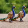 Beautiful Meenakari worked Peacock Blue Hand Painted Craft