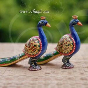 Beautiful Meenakari worked Peacock Blue Hand Painted Craft