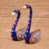 Meenakari Swan Set Design Statue Indian Style Gift 3.5 inches 2 pieces