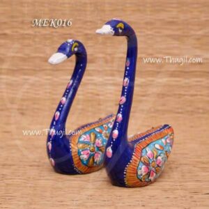 Meenakari Swan Set Design Statue Indian Style Gift 3.5 inches 2 pieces