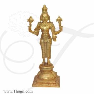 12" Vishnu Murthy Moorthi Brass Idol Buy Now