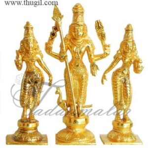5.5 inches Murugar Valli Deivanai Moorthi Brass Deity