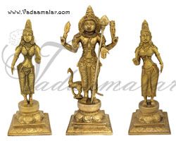 Murugar Valli Deivanai Moorthi Brass Deity 12"