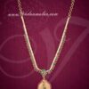 Gold Plated Ruby Emerald Stone Pendant With Short Necklace