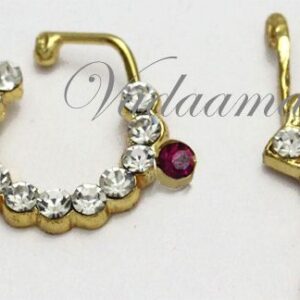 Mookuthi Nath White And Pink Stone Nose Ring Buy Now 3 Pairs