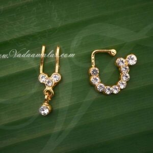 Mookuthi Nath white Stone Nose Ring Buy Now 3 Pairs