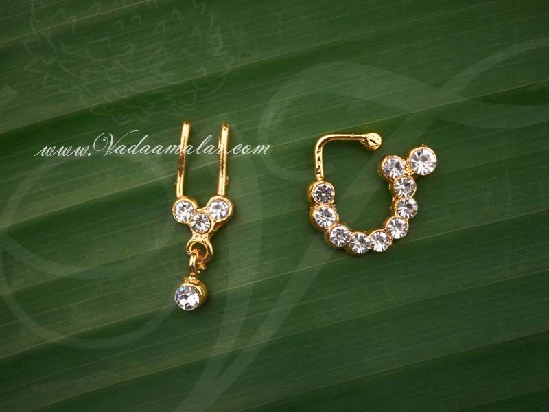Mookuthi Nath white Stone Nose Ring Buy Now 3 Pairs