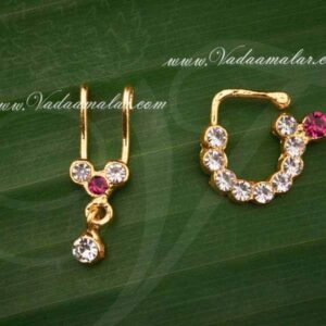 Nath Bullak Kemp Stone Nose Ring Amman Ornaments Buy Now 3 pairs