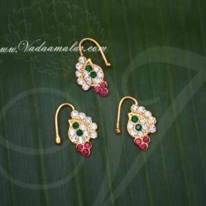 Nose Pin Nath Mukuthi Unpierced Nose Pins Buy Now 3 Pieces