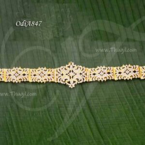 Oddiyanam Peacock Design White Stone Waist Hip Belt Jewellery 15 inches