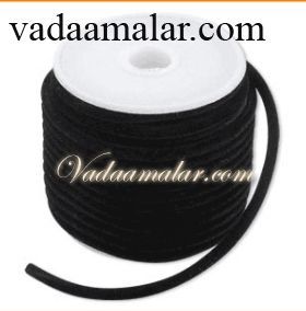 Cotton black string thread rope for deity decoration and ornaments 10 meters