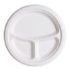 3 Compartment Food Tray Sugarcane Paper Plate-20 pcs