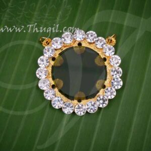 Pathakam White and Green Stones Hindu God Chest Jewellery Buy Now 2.2"