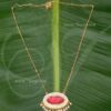 Red Oval Pathakam with Long Chain Hindu Idol Statue 12 inches