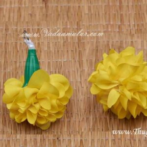 Yellow Marigold Flower Samanthi Cloth Flower Decoration Crafts Buy Online - 25 pieces