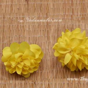 Yellow Marigold Flower Samanthi With Out Cap Cloth Flower Decoration Crafts buy online - 25 pieces