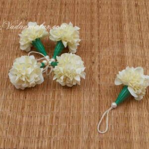 Off-White Marigold Flowers Samanthi Cloth Flower Decoration Crafts Buy Online - 25 pieces