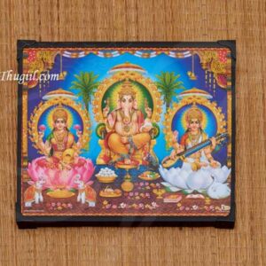 Lakshmi Saraswati Ganesha Laminated Photo Frame Buy Online 9 inches