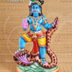 Bala Krishna kaliya naag Snake Paper Mache Statue 15 inches