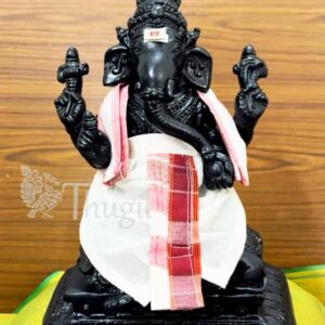 Ganesha Black Stone Ganapathy Idol Statue Vinaygar Paper Mache 12 inches