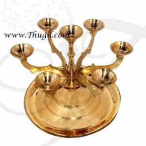 4.5" Quality Seven Kilai Aarthi Aarati Deepam Pancharati Brass Buy Now