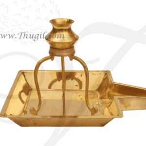Brass Abhishek Kalasam Stand Plate for Lord Shiva Lingam 13 inches